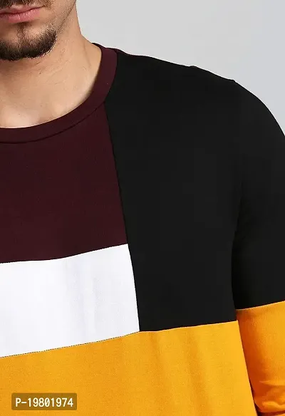 RiseMax Colourblocked Cotton Blend M39 Full Sleeve Round Neck Regular Fit T-Shirt for Men-thumb4