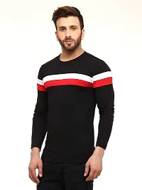 RiseMax Striped Cotton Blend M29 Full Sleeve Round Neck Regular Fit T-Shirt for Men-thumb1