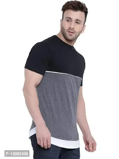 RiseMax Colourblocked Cotton Blend RM234 Half Sleeve Round Neck Regular Fit T-Shirt for Men-thumb3