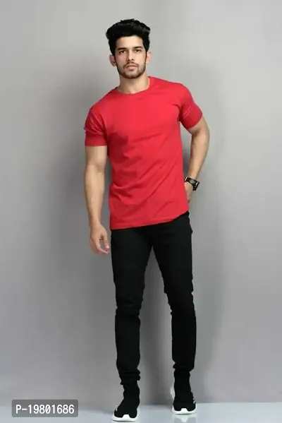 RiseMax Cotton Blend Half Sleeve Round Neck Regular Fit T-Shirt for Men-thumb4