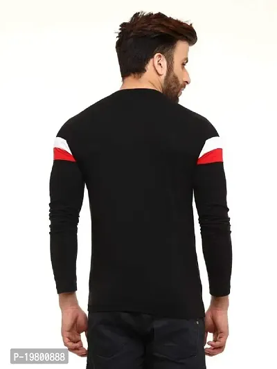 RiseMax Striped Cotton Blend M29 Full Sleeve Round Neck Regular Fit T-Shirt for Men-thumb4