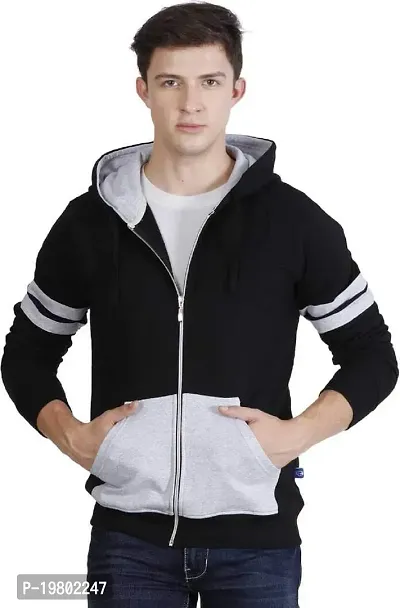 RiseMax Striped Cotton Blend M43 Full Sleeve Hoodie Regular Fit T-Shirts for Men