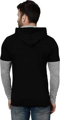 RiseMax Striped Cotton Blend M27 Full Sleeve Hoodie Regular Fit T-Shirts for Men-thumb3