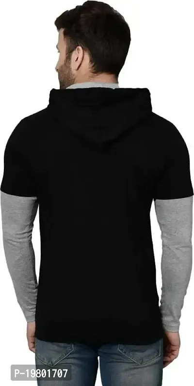 RiseMax Striped Cotton Blend M27 Full Sleeve Hoodie Regular Fit T-Shirts for Men-thumb4