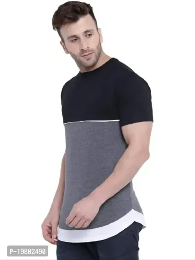 RiseMax Colourblocked Cotton Blend RM234 Half Sleeve Round Neck Regular Fit T-Shirt for Men-thumb2