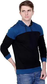 RiseMax Colourblocked Cotton Blend M26 Full Sleeve Hoodie Regular Fit T-Shirt for Men-thumb2