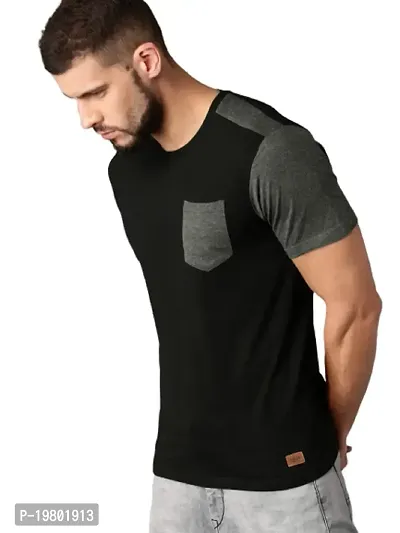 RiseMax Colourblocked Cotton Blend M22 Half Sleeve Round Neck Regular Fit T-Shirt for Men-thumb3