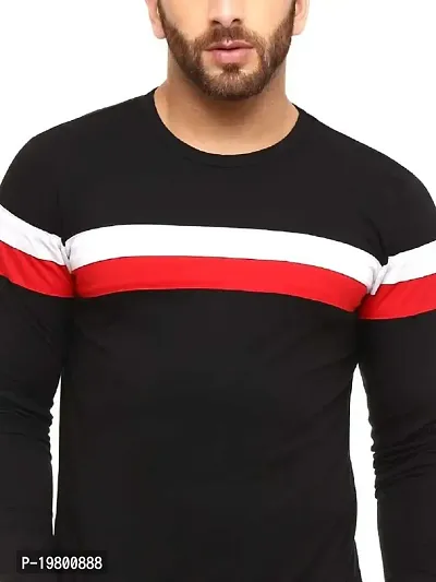 RiseMax Striped Cotton Blend M29 Full Sleeve Round Neck Regular Fit T-Shirt for Men-thumb5