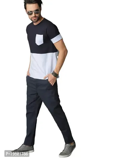 RiseMax Colourblocked Cotton Blend M34 Half Sleeve Round Neck Regular Fit T-Shirt for Men-thumb4