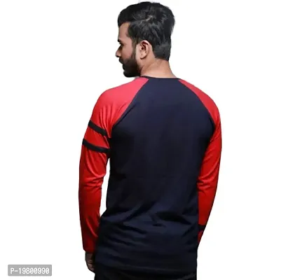 RiseMax Colourblocked Cotton Blend M24 Full Sleeve Round Neck Regular Fit T-Shirt for Men-thumb2