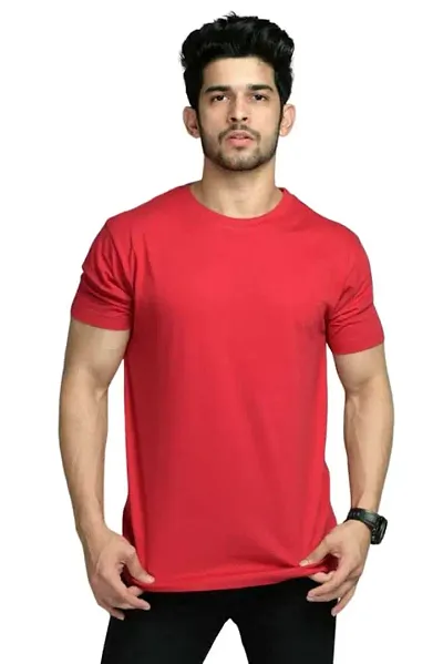 RiseMax Cotton Blend Half Sleeve Round Neck Regular Fit T-Shirt for Men