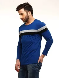 RiseMax Striped Cotton Blend M29 Full Sleeve Round Neck Regular Fit T-Shirt for Men-thumb1
