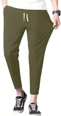 RiseMax Solid Color Regular Fit Sports Track Pants for Men (X-Large, Olive Green)-thumb2