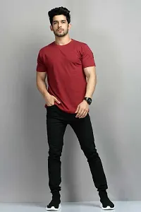 RiseMax Cotton Blend Half Sleeve Round Neck Regular Fit T-Shirt for Men-thumb3