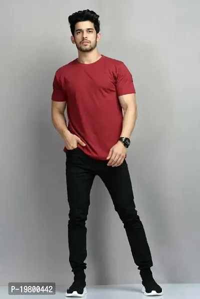 RiseMax Cotton Blend Half Sleeve Round Neck Regular Fit T-Shirt for Men-thumb4