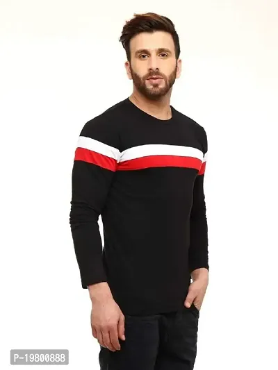 RiseMax Striped Cotton Blend M29 Full Sleeve Round Neck Regular Fit T-Shirt for Men-thumb3