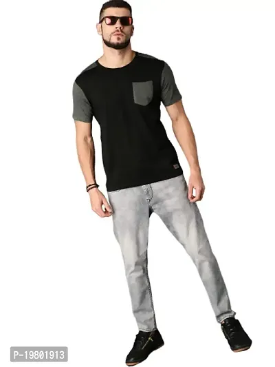 RiseMax Colourblocked Cotton Blend M22 Half Sleeve Round Neck Regular Fit T-Shirt for Men-thumb4