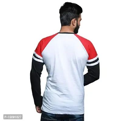 RiseMax Colourblocked Cotton Blend M35 Full Sleeve Round Neck Regular Fit T-Shirt for Men-thumb2