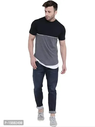 RiseMax Colourblocked Cotton Blend RM234 Half Sleeve Round Neck Regular Fit T-Shirt for Men-thumb5