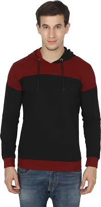 RiseMax Colourblocked Cotton Blend M26 Full Sleeve Hoodie Regular Fit T-Shirt for Men-thumb3