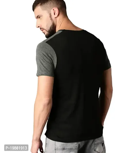 RiseMax Colourblocked Cotton Blend M22 Half Sleeve Round Neck Regular Fit T-Shirt for Men-thumb2