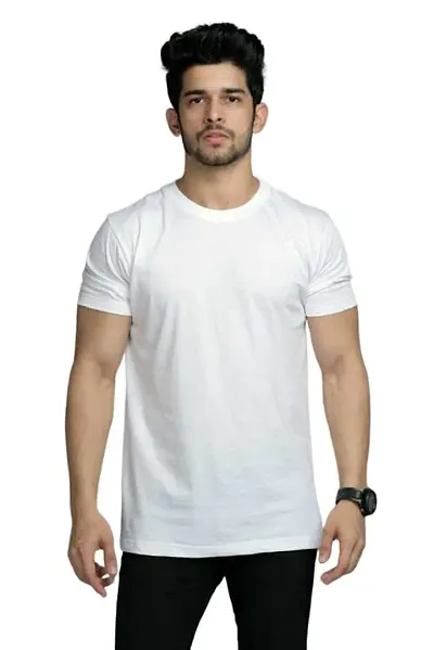 Reliable Blend Solid T-Shirt For Men