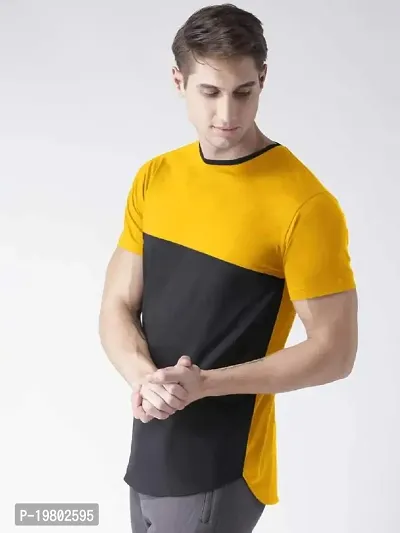 RiseMax Colourblocked Cotton Blend M33 Half Sleeve Round Neck Regular Fit T-Shirt for Men
