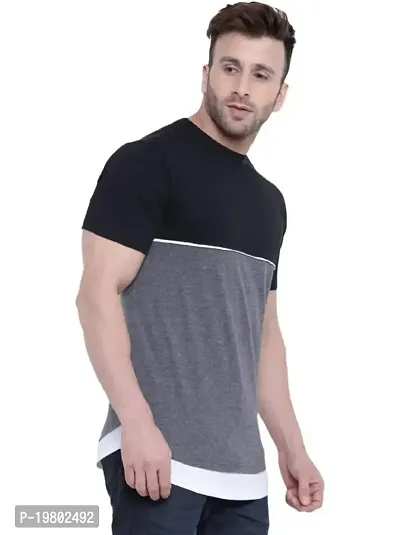 RiseMax Colourblocked Cotton Blend M32 Half Sleeve Round Neck Regular Fit T-Shirt for Men-thumb3