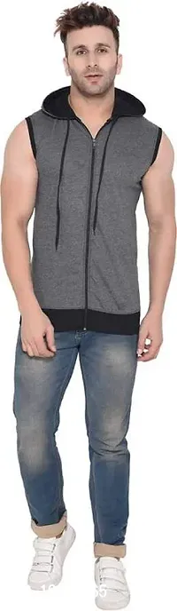 RiseMax Cotton Blend Cut Sleeve Round Neck Regular Fit T-Shirt for Men-thumb4
