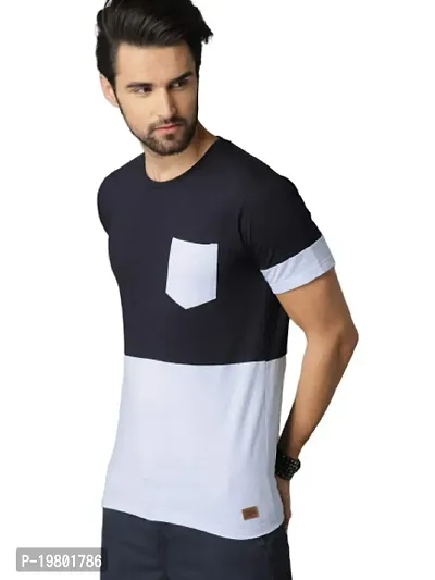 RiseMax Colourblocked Cotton Blend M34 Half Sleeve Round Neck Regular Fit T-Shirt for Men-thumb3