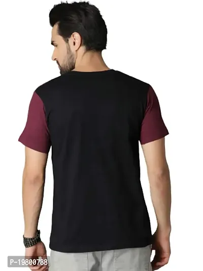 RiseMax Colourblocked Cotton Blend M22 Half Sleeve Round Neck Regular Fit T-Shirt for Men-thumb2
