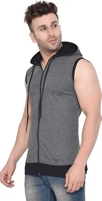RiseMax Cotton Blend Cut Sleeve Round Neck Regular Fit T-Shirt for Men-thumb1