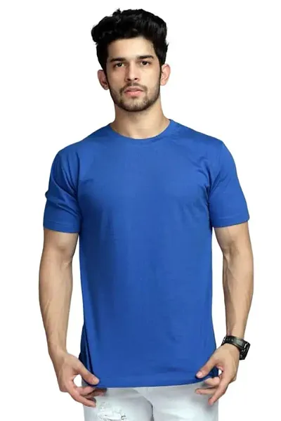 RiseMax Cotton Blend Half Sleeve Round Neck Regular Fit T-Shirt for Men