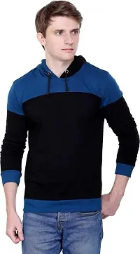 RiseMax Colourblocked Cotton Blend M26 Full Sleeve Hoodie Regular Fit T-Shirt for Men-thumb4