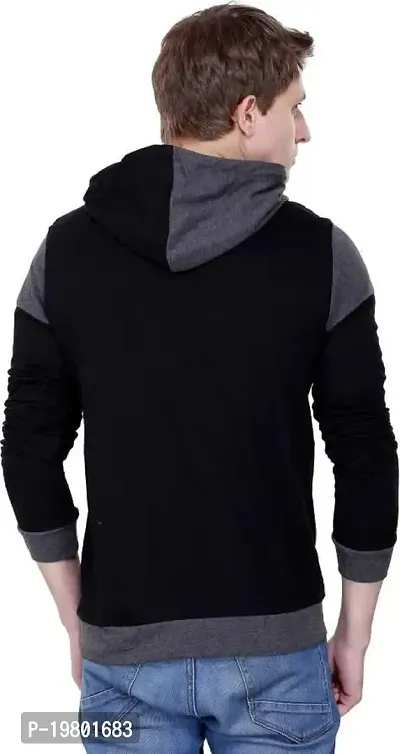 RiseMax Colourblocked Cotton Blend M26 Full Sleeve Hoodie Regular Fit T-Shirt for Men-thumb4