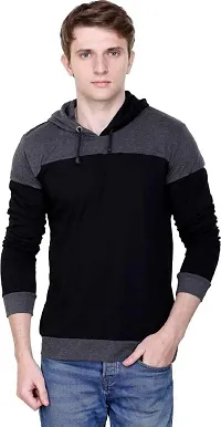 RiseMax Colourblocked Cotton Blend M26 Full Sleeve Hoodie Regular Fit T-Shirt for Men-thumb4