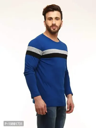 RiseMax Striped Cotton Blend M29 Full Sleeve Round Neck Regular Fit T-Shirt for Men-thumb3