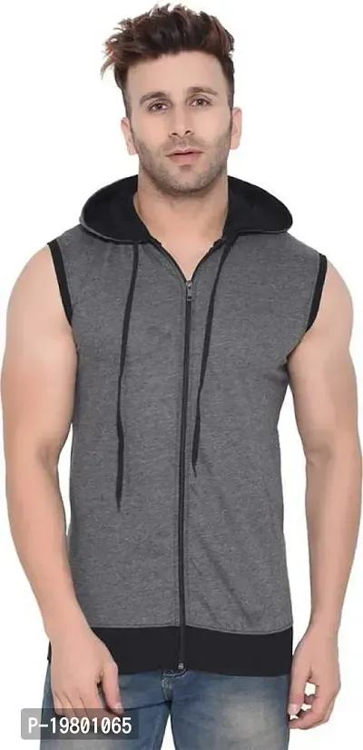 RiseMax Cotton Blend Cut Sleeve Round Neck Regular Fit T-Shirt for Men-thumb0
