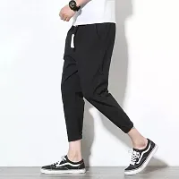 RiseMax Solid Color Regular Fit Sports Track Pants for Men (S, Black)-thumb1