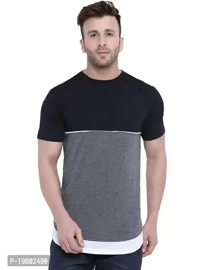 RiseMax Colourblocked Cotton Blend RM234 Half Sleeve Round Neck Regular Fit T-Shirt for Men-thumb0
