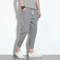 RiseMax Solid Grey Color Ankle Length Regular Track Pants For Men-thumb2