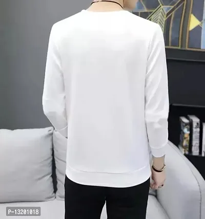 RiseMax Printed White Color Full Sleeves Round Neck T-Shirts For Men-thumb2