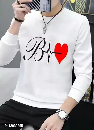 RiseMax Printed White Color Full Sleeves Round Neck T-Shirts For Men-thumb0