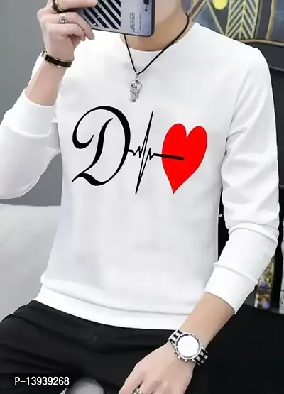 RiseMax Printed White Color Full Sleeves Round Neck T-Shirts For Men-thumb0