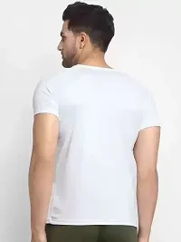 RiseMax Printed White Color Half Sleeves Round Neck T-Shirts For Men-thumb1