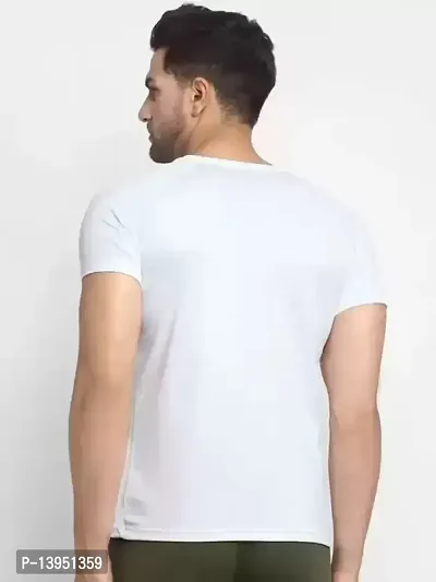 RiseMax Printed White Color Half Sleeves Round Neck T-Shirts For Men-thumb2