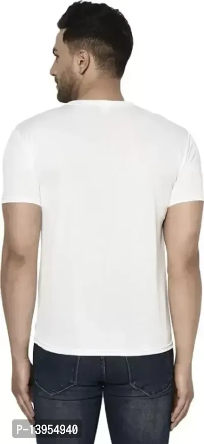 RiseMax Printed White Color Half Sleeves Round Neck T-Shirts For Men-thumb2