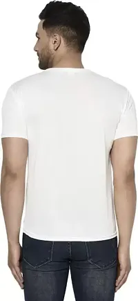 RiseMax Printed White Color Half Sleeves Round Neck T-Shirts For Men-thumb1