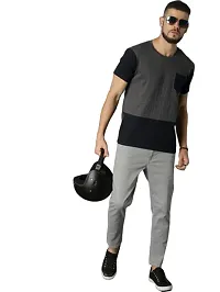 RiseMax Colorblocked Multicolor Round Neck Half Sleeve Regular Fit T-Shirts For Men-thumb1