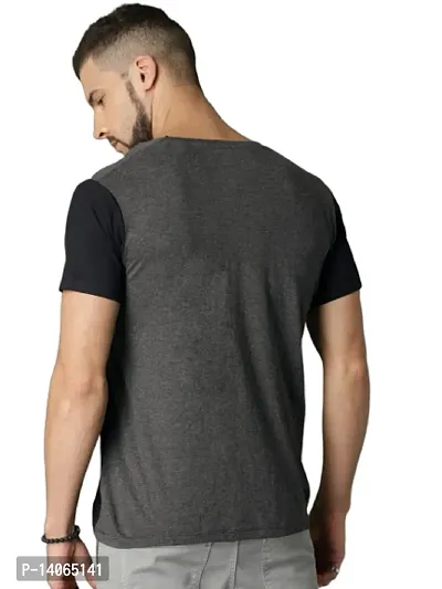 RiseMax Colorblocked Multicolor Round Neck Half Sleeve Regular Fit T-Shirts For Men-thumb4